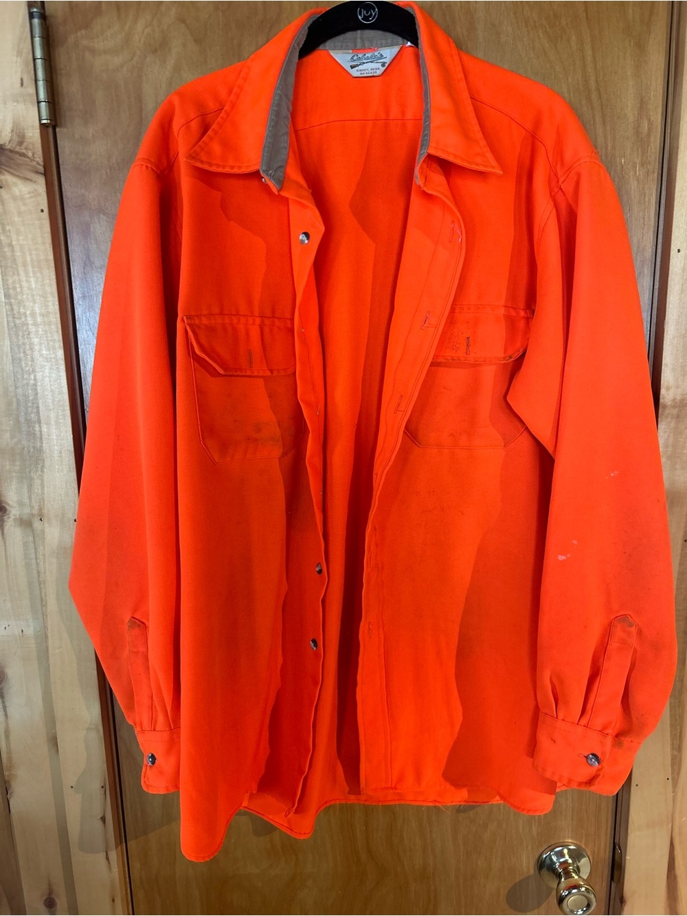 Cabela's Blaze Orange Hunting Button Up Shirt XL